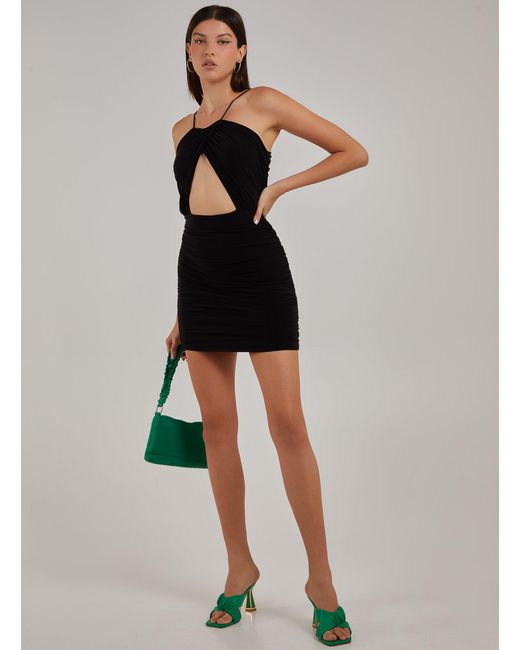 Pink Vanilla Black Wrap Over Strappy Dress