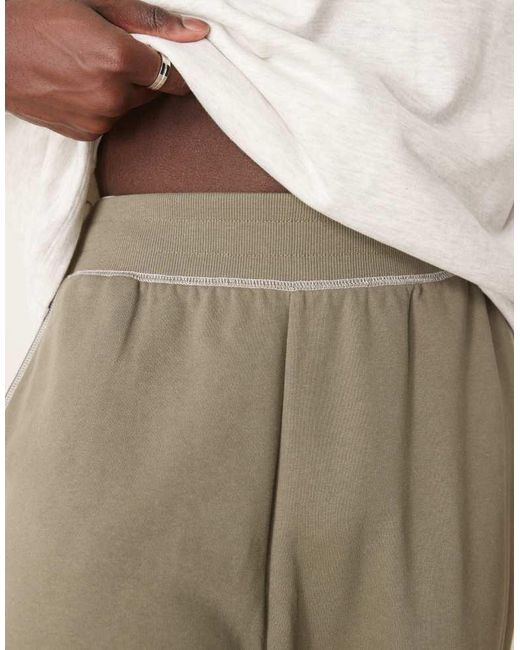 ASOS Natural Oversized Joggers With Contrast Stitching for men