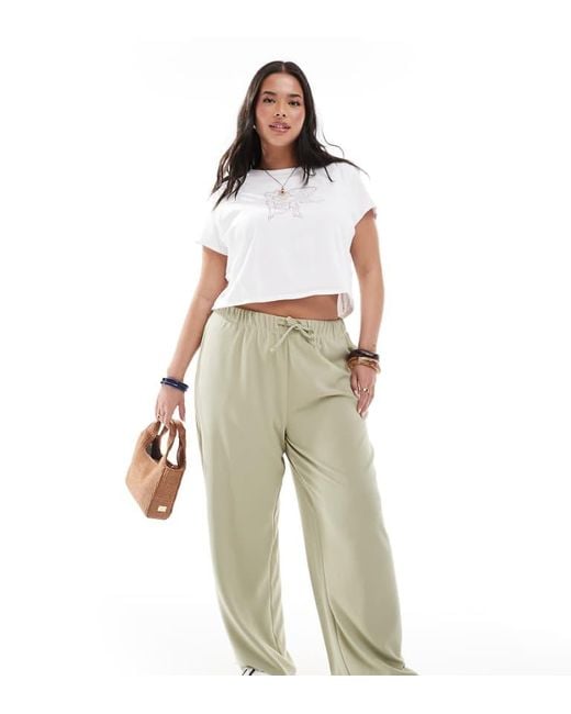 ONLY Natural Tie Waist Trousers