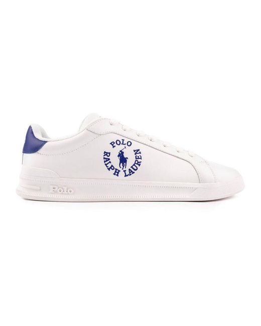 Ralph Lauren White Polo Heritage Circle Logo Trainers for men