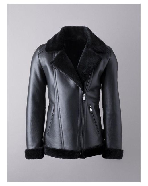 Lakeland Leather Black Linthwaite Sheepskin Aviator Jacket