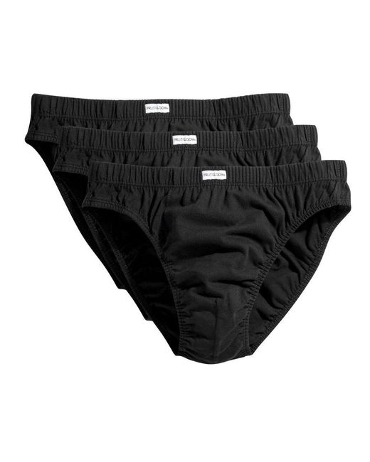 Fruit Of The Loom Black Classic Slip Briefs (Pack Of 3) () Cotton for men