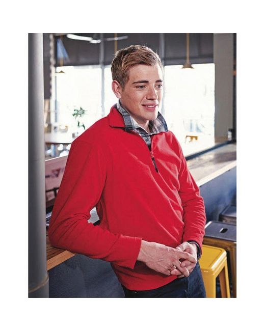 Regatta Red Micro Zip Neck Fleece Top (170 Gsm) (Classic) for men