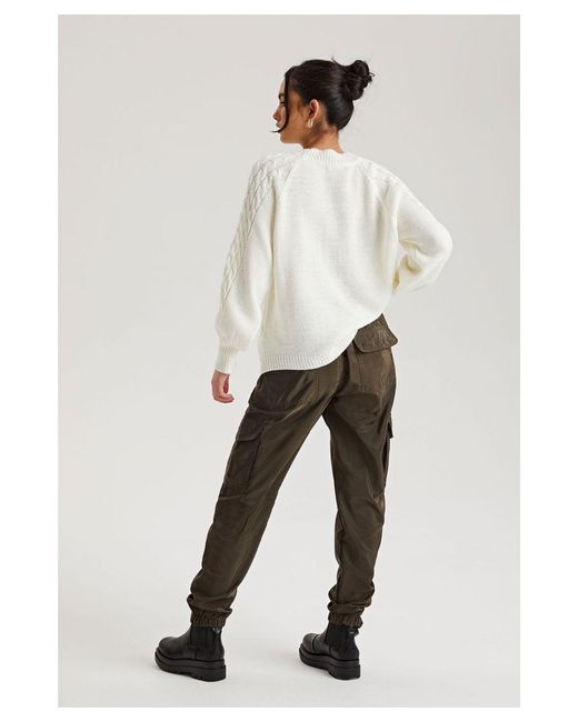 Urban Bliss White Parachute Cargo Trouser
