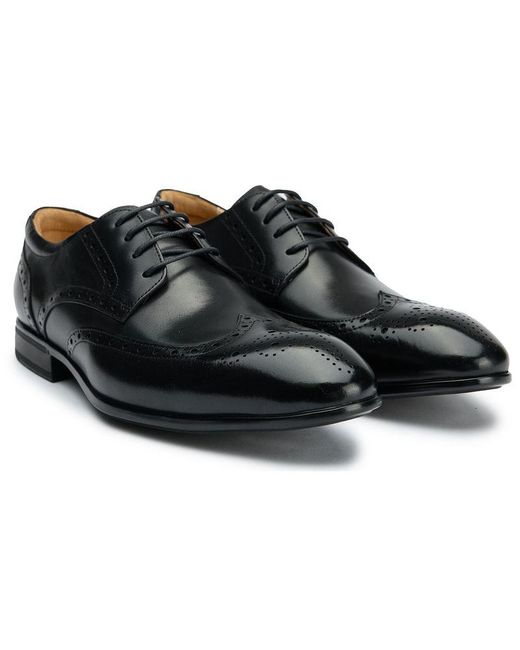 Sole Black Ldn Wide Fit Brogue Shoes for men