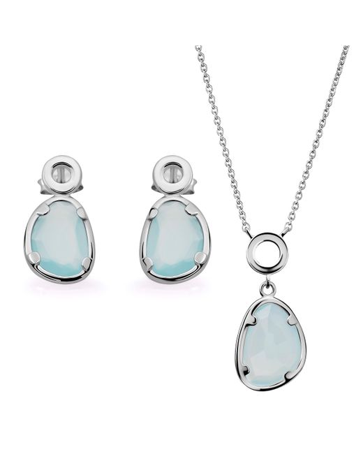 Orphelia White 'Rivera' 925 Sterling Set: Necklace + Earrings