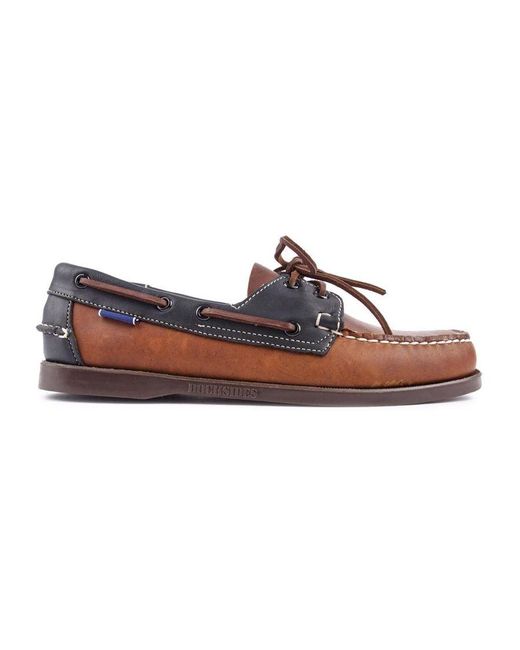 Sebago Brown Portland Lea Oil Shoes for men