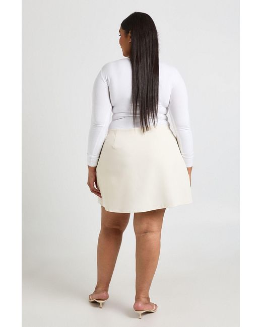 Boohoo White Plus Tailored Skort