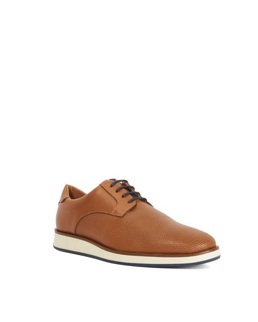 Dune Brown Bow Leather Lace-Up Hybrid Gibson for men