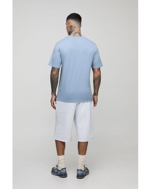 BoohooMAN Blue Tall Basic Regular Fit Crew Neck T-Shirt for men