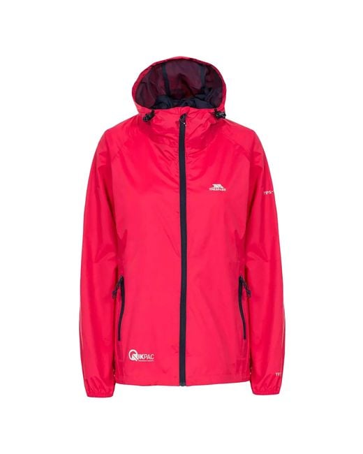 Trespass Pink Ladies Qikpac Waterproof Packaway Shell Jacket