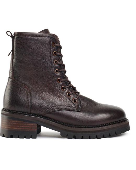 Sole Brown Crafted Stitch Lace Up Boots