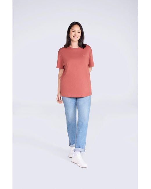 Mountain Warehouse Red 'Grace' Heavyweight T-Shirt 100% Cotton Casual Short Sleeve Summer Top
