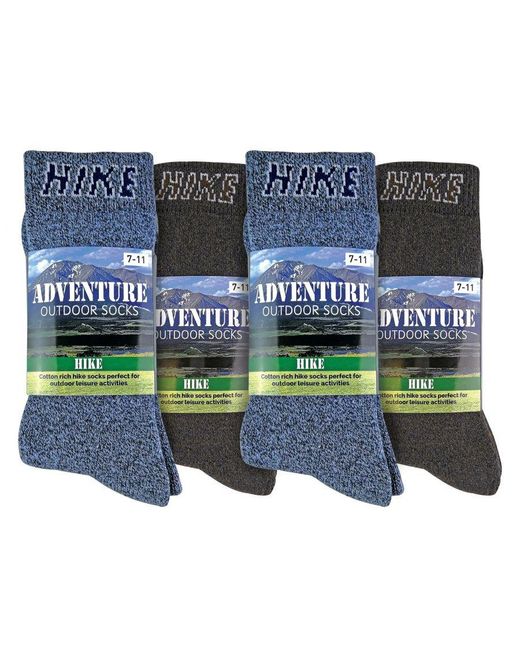 Sock Snob Blue 12 Pairs Cushioned Crew Hiking Socks for men