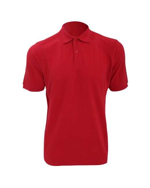Russell Red Ripple Collar & Cuff Short Sleeve Polo Shirt (Bright) for men