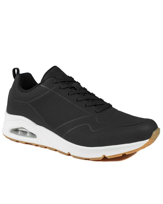 Jones Bootmaker Black Grippy Lace-Up Trainers for men
