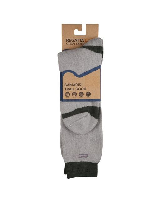 Regatta Gray Great Outdoors Two Tone Wellington Boot Socks (1 Pair) (Dark Steel) for men