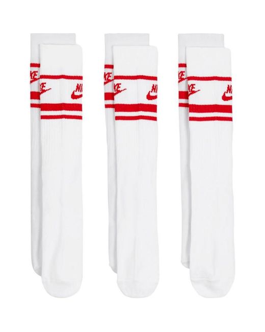 Nike White Sportswear Dri-Fit Everyday Essential Crew Socks 6 Pairs