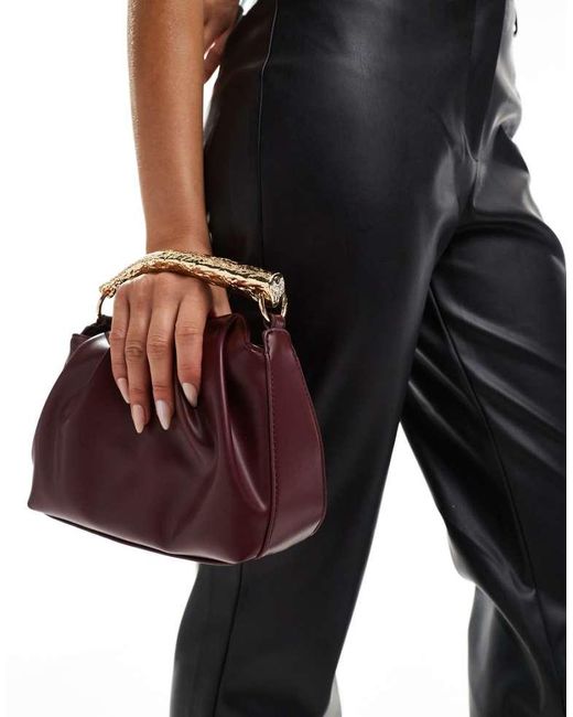 ASOS Black Hammered Top Handle Grab Bag