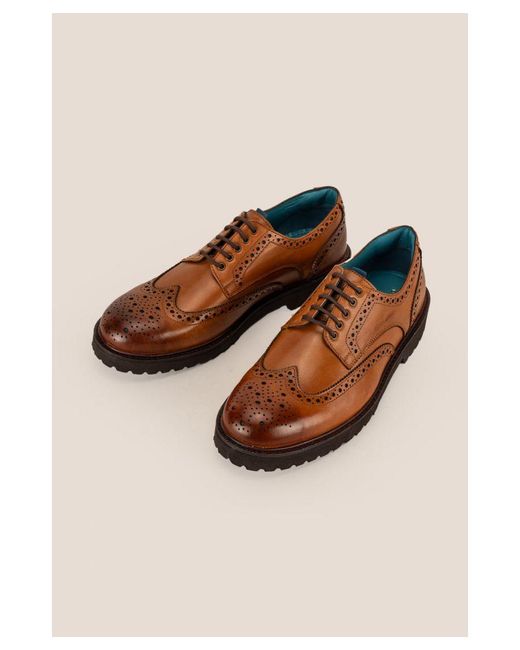 Oswin Hyde Brown Gordon Leather Derby Brogue for men