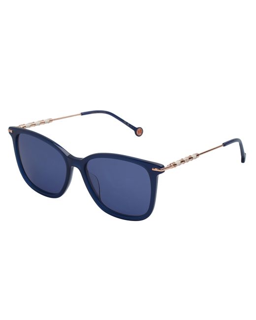 Carolina Herrera Blue Square Acetate Sunglasses Her0100Gs For