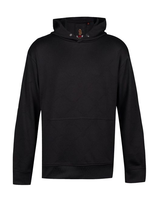 Luke 1977 Black Carter Jacquard Overhead Hoodie for men