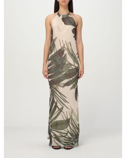 Hanita Halterneck Maxi Jurk Met Bloemenprint in het White