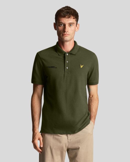 Lyle & Scott Green And Plain Polo Shirt Co-Ordinates Print for men