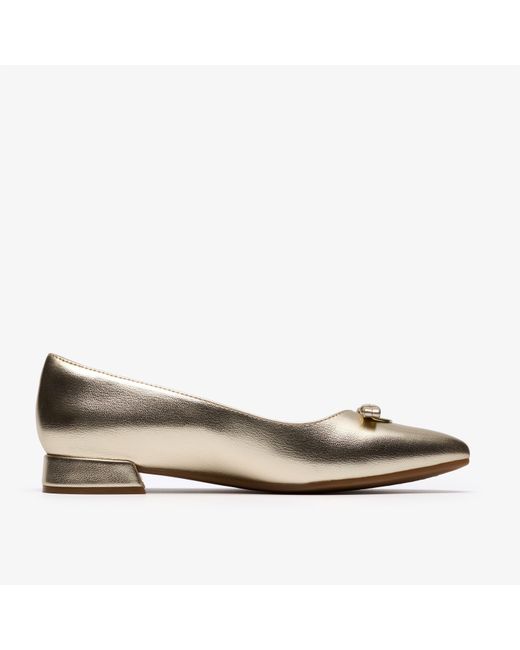 Clarks Brown Natalyn Trim Metallic Shoes