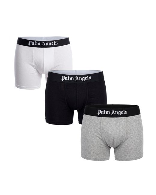 Palm Angels Gray Pack Of 3 Fitted Boxer Shorts Pmuh001C99Fab0048484 for men