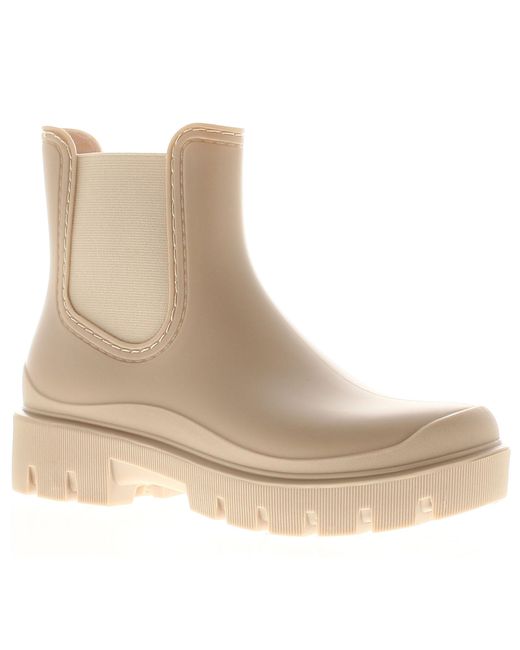 Wynsors Natural Chunky Ankle Wellies Stamp Slip On Nude
