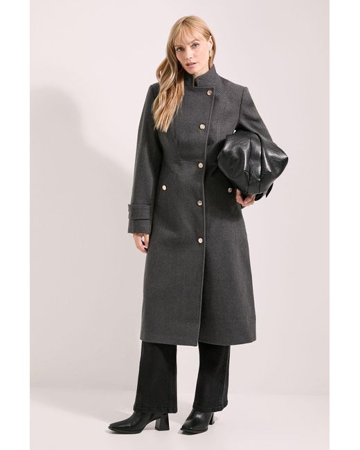 Wallis Black Principles By Button Wrap Coat