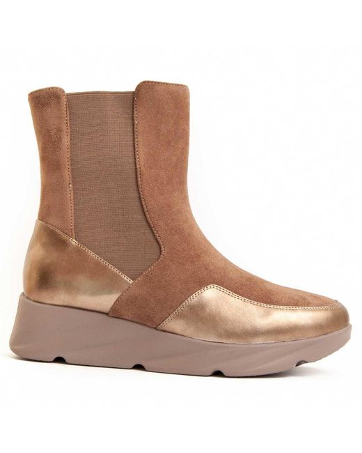 Montevita Brown Wedge Ankle Boot Calig2