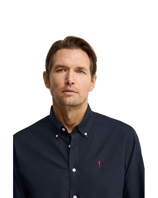 POLO CLUB Blue Long Sleeve Regular Fit Shirt Shirt-L-S21 for men