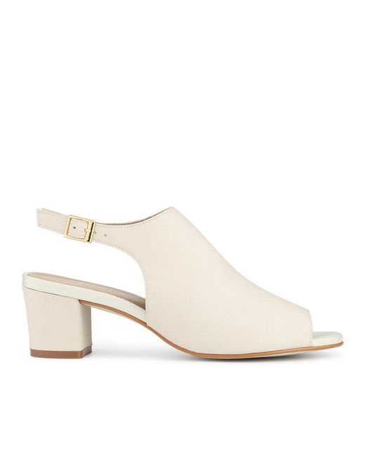 Jones Bootmaker White Xandra Smart Leather Slingback Peep Toe Sandals