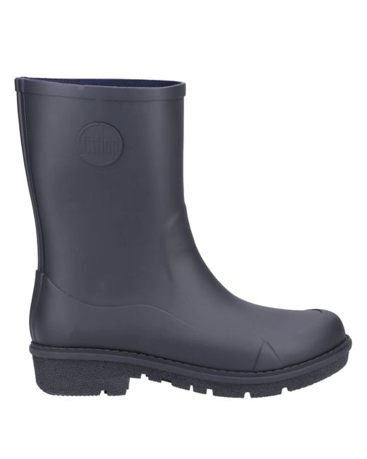 Fitflop Blue Ladies Wonderwelly Short Wellington Boots (Midnight)