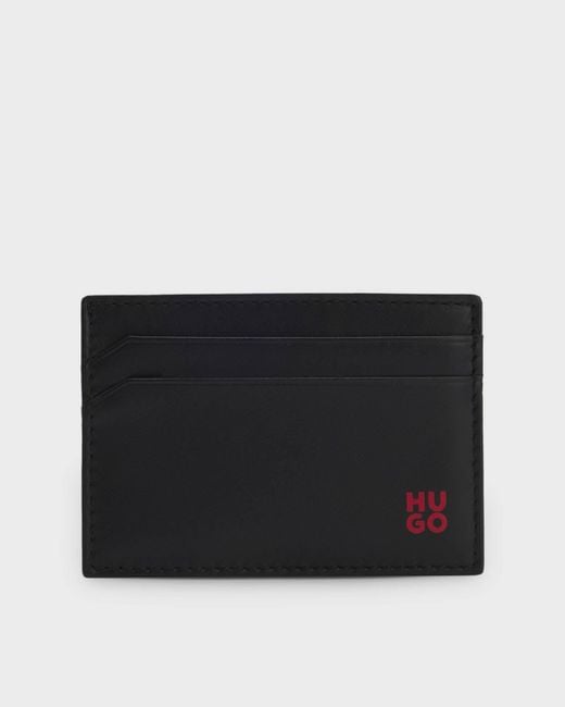 Boss Black Tibby With-Foil Stacked Logo Card Holder for men