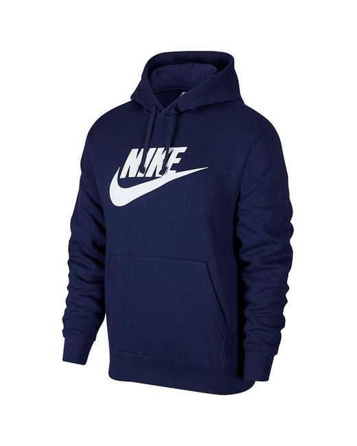 Nike Blue Hoodie Sportswear Club Fleece Graphic Pullover Sweat for men