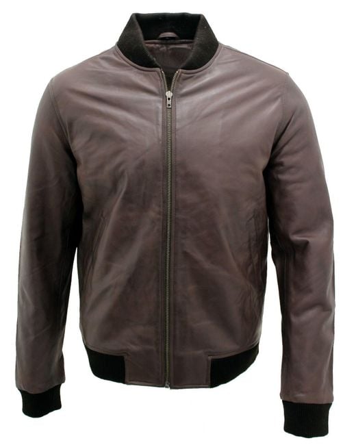 Infinity Leather Gray Varisty Bomber Jacket for men
