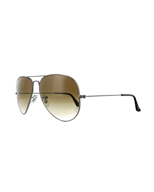 Ray-Ban Brown Sunglasses Aviator 3025 Gunmetal Gradient 004/51 62Mm for men