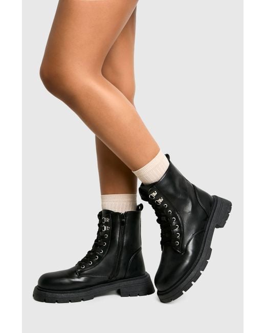 Boohoo Thick Sole Combat Boots Buy Boohoo Chunky Sole Lace Up