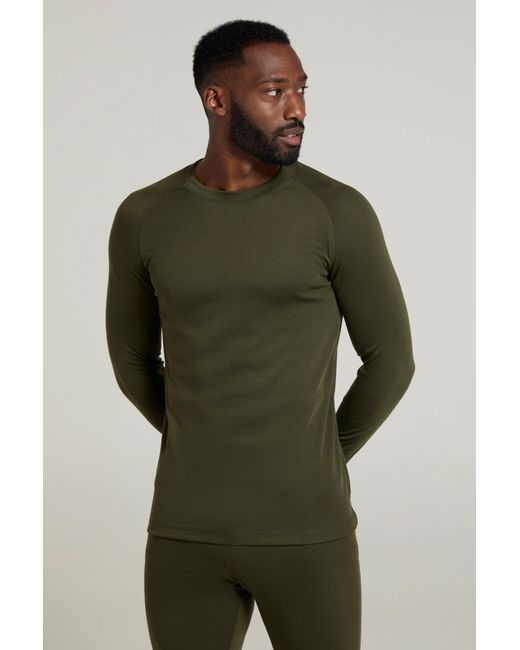 Mountain Warehouse Green 'Talus' Thermal Base Layer Top Quick Drying Breathable for men