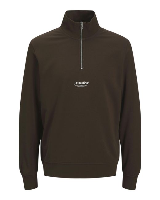 Jack & Jones Gray Sweatshirts 1/4 Zip High Neck Long Sleeve for men