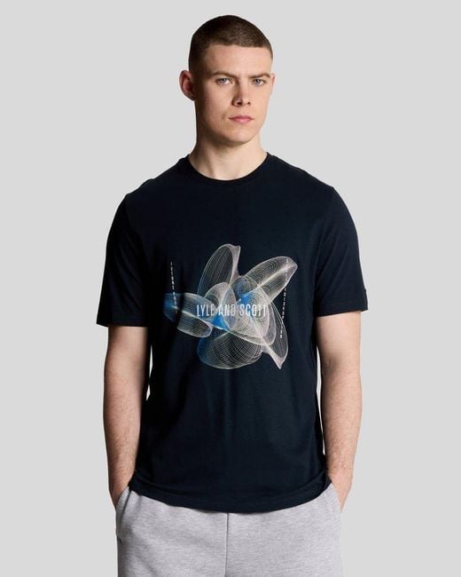 Lyle & Scott Black 3D Line Graphic T-Shirt for men