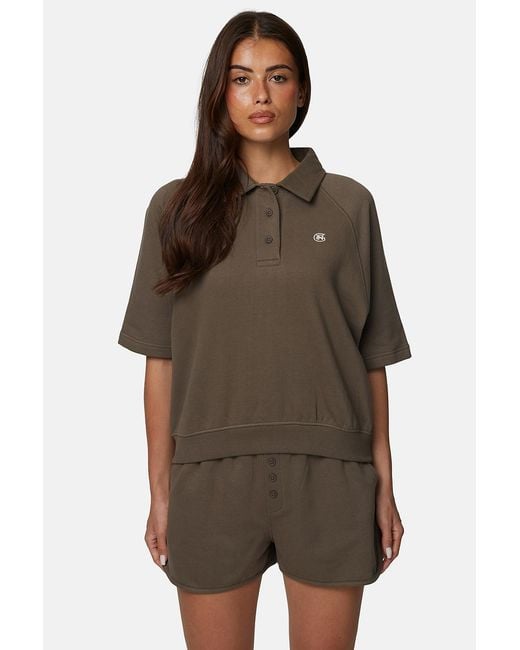 Good For Nothing Brown Monogram Collection Short Sleeve Sweatshirt