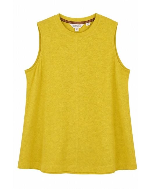 White Stuff Yellow Rylee Relaxed Linen Vest Top