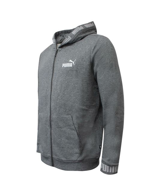 PUMA Gray Amplified Hooded Jacket Casual Track Top 844792 03 Textile for men