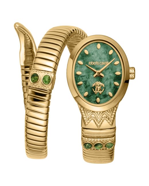 Roberto Cavalli Metallic Snake Stainless Steel Watch