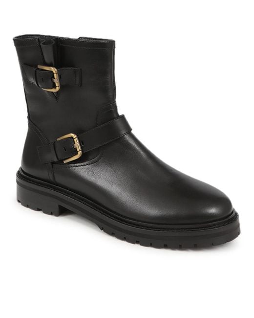 Jones Bootmaker Black Noosa Chunky Biker Boots