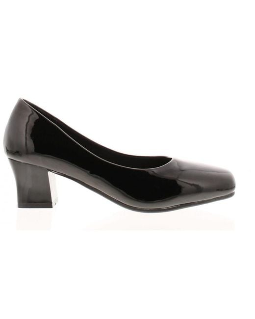 Comfort Plus Black Wide Fit Slip-On Court Shoes